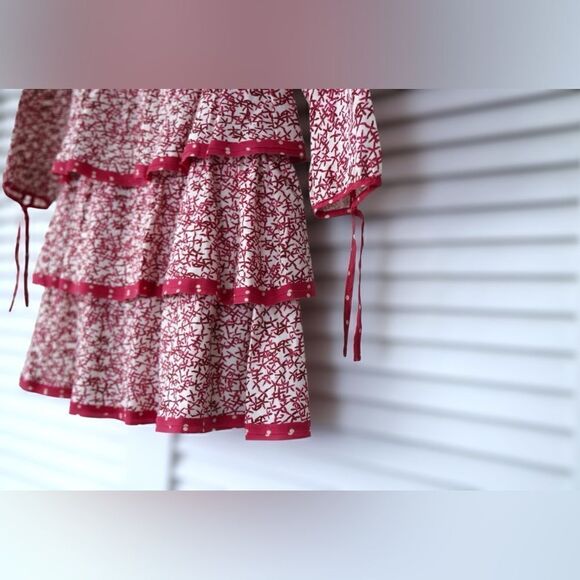 Carolina Herrera Kids Cotton Silk tiered Dress Size 6 - Picture 9 of 12